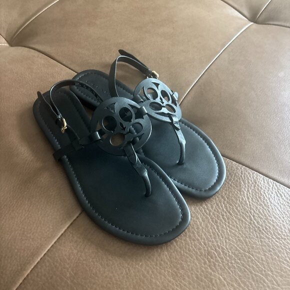 Coach Jaci Sandals Sz 8.5 Black - Picture 1 of 4
